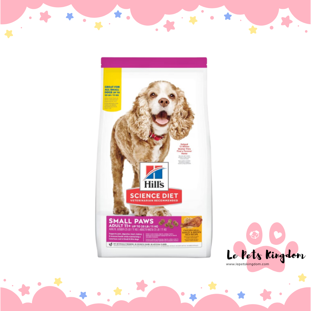Hills Science Diet Adult 11+ Small Paws Chicken Meal, Barley & Brown Rice Dog Food 2.04Kg (4.5lbs)