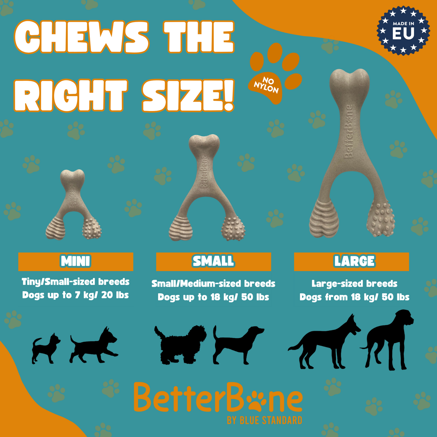 BetterBone 100% Natural - Nylon FREE Dog Chew Toy (Hard)