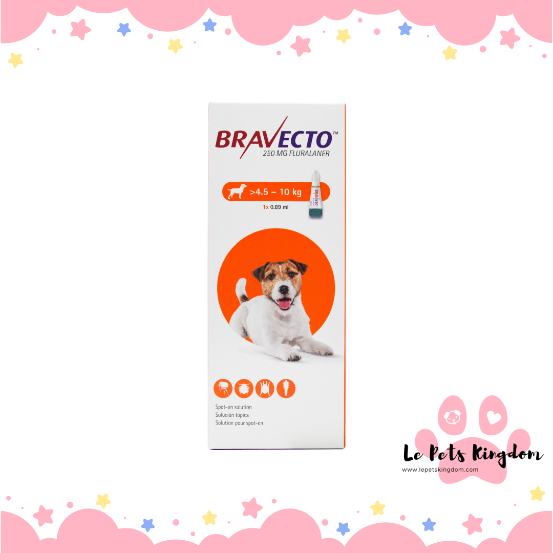 Bravecto Spot On Small Size Dog (250mg) 4.5kg to 10kg
