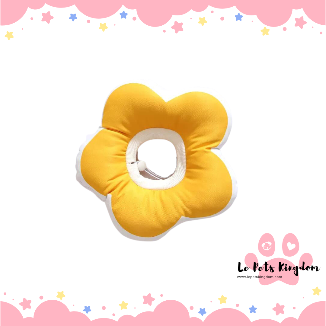 Flower Adjustable Soft Collar Cone - Yellow
