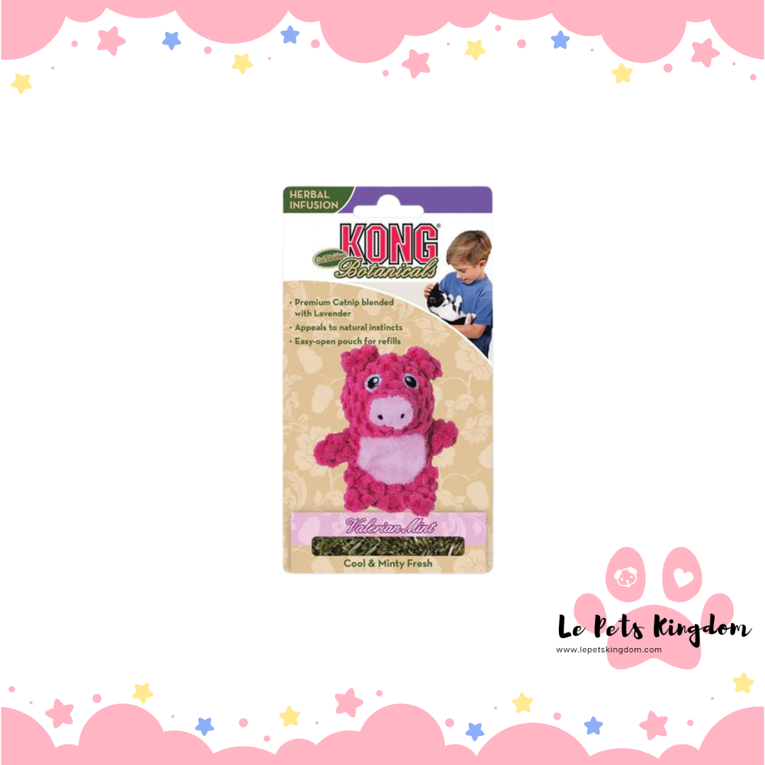 Kong Catnip Botanicals Valerian Mint Piglet Refillable Cat Toy