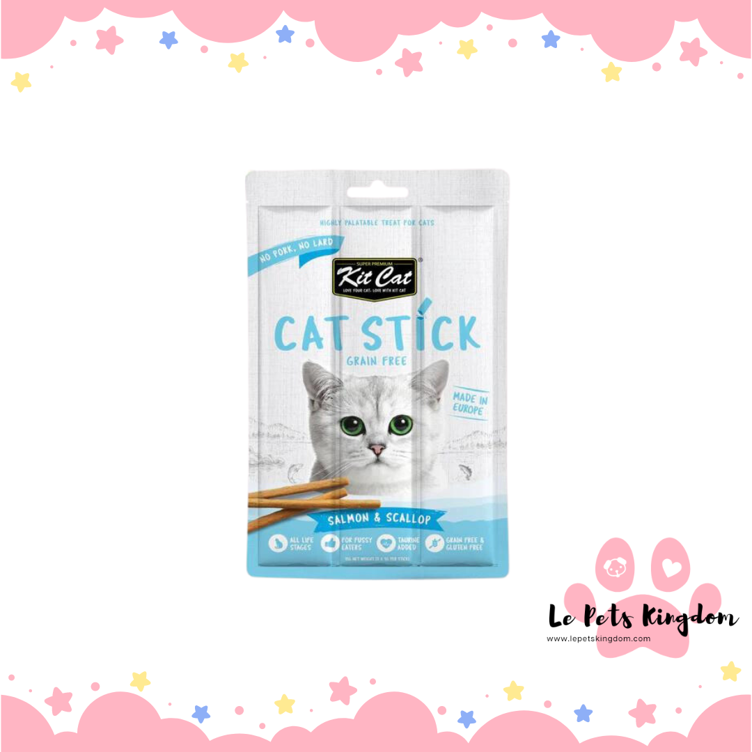 Kit Cat Cat Stick Salmon & Scallop Grain-Free Cat Treats 3pc