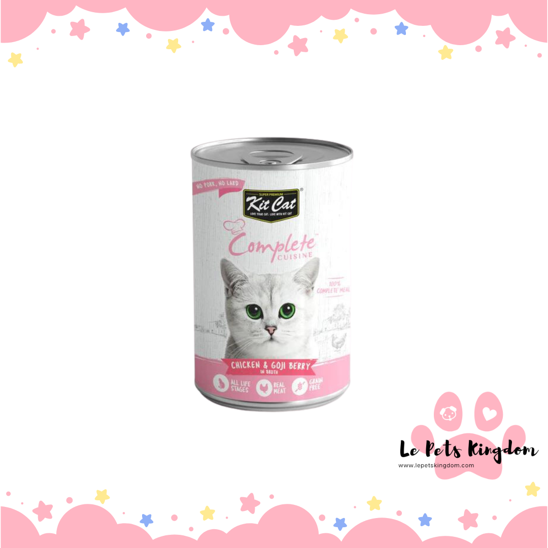 Kit Cat Complete Cuisine Chicken & Goji Berry in Broth Grain-Free Canned Cat Food 150g