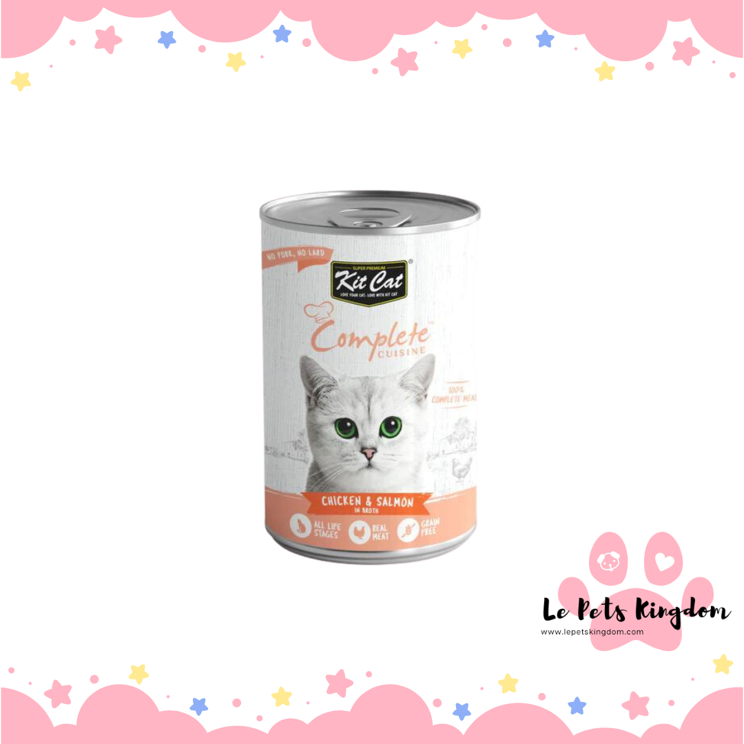 Kit Cat Complete Cuisine Chicken & Salmon in Broth Grain-Free Canned Cat Food 150g