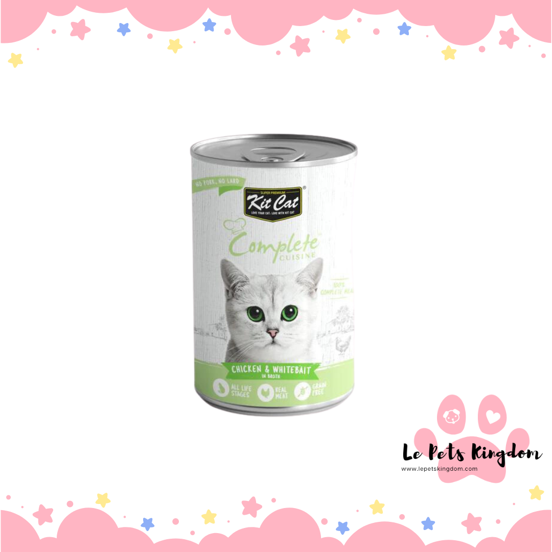 Kit Cat Complete Cuisine Chicken & Whitebait in Broth Grain-Free Canned Cat Food 150g