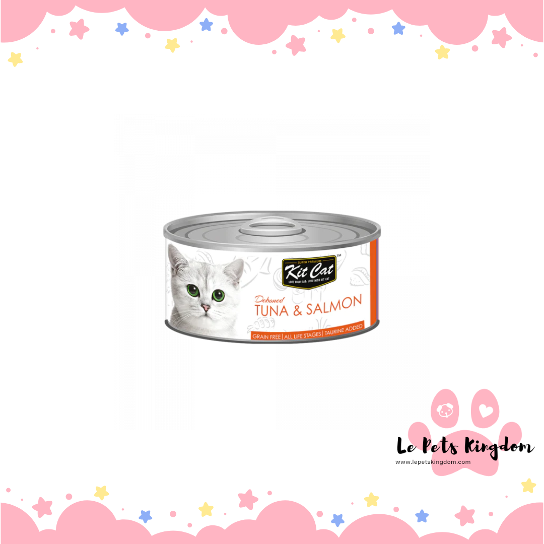 Kit Cat Deboned Tuna & Salmon Aspic Canned Cat Food 80g