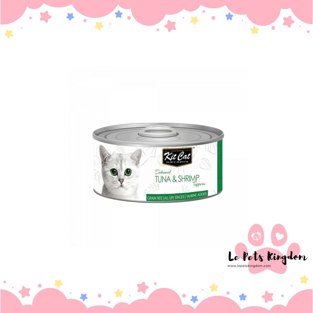 Kit Cat Deboned Tuna & Shrimp Aspic Topper Canned Cat Food 80g