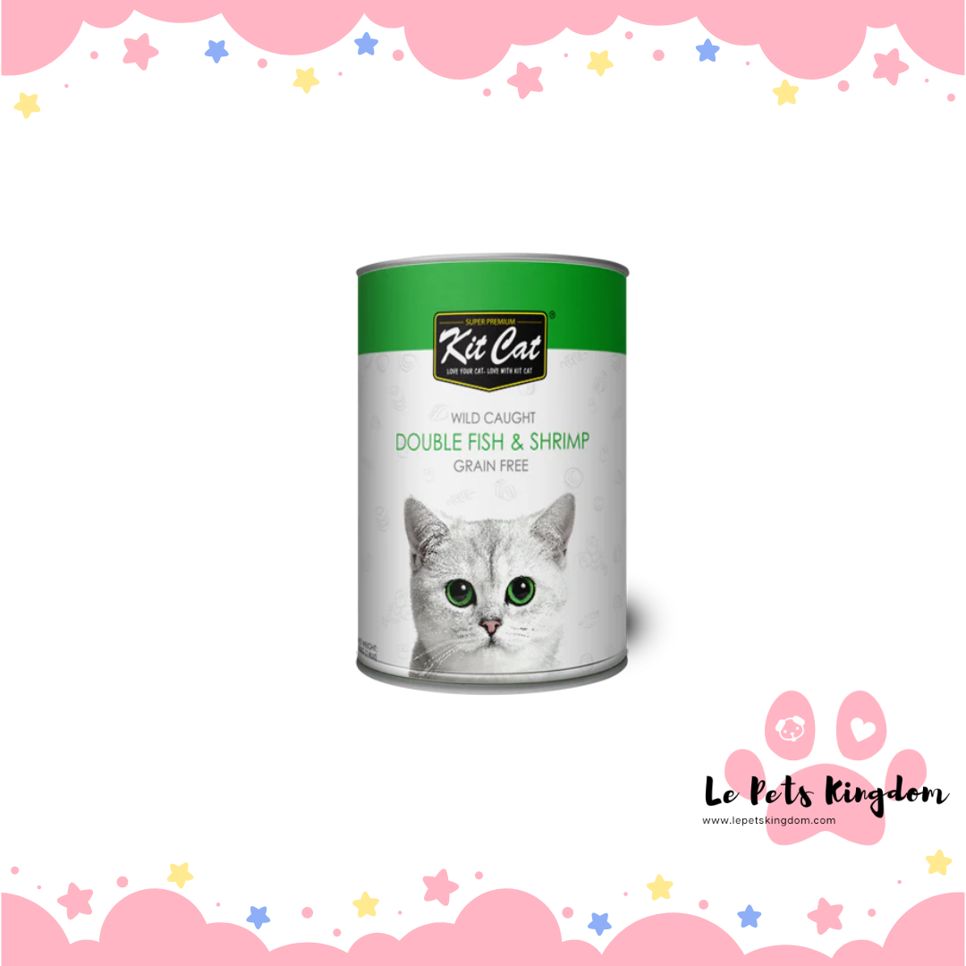 Kit Cat Double Fish With Shrimp Grain-Free Canned Cat Food 400g
