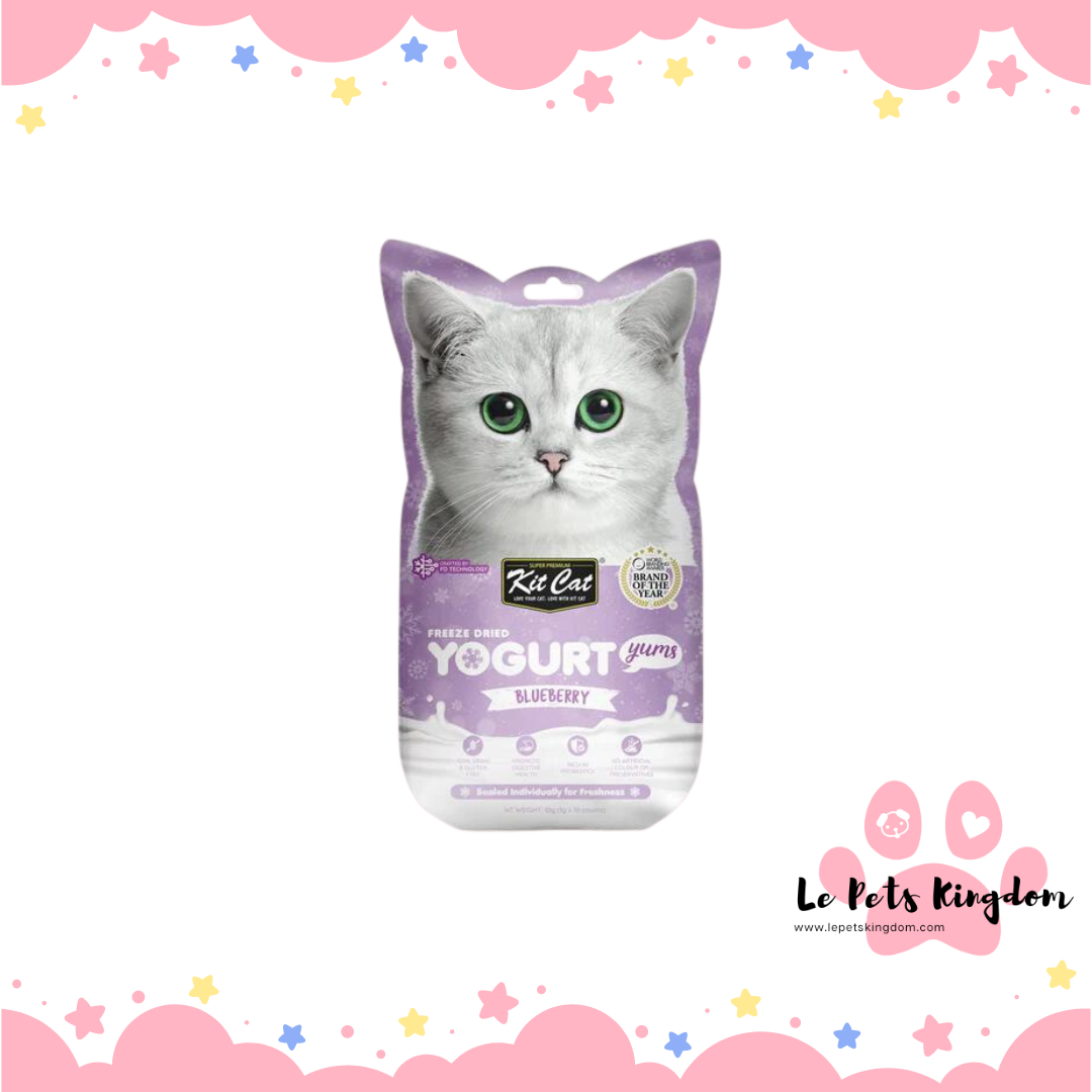 Kit Cat Yogurt Yums Blueberry Grain-Free Freeze-Dried Cat Treats 10pc