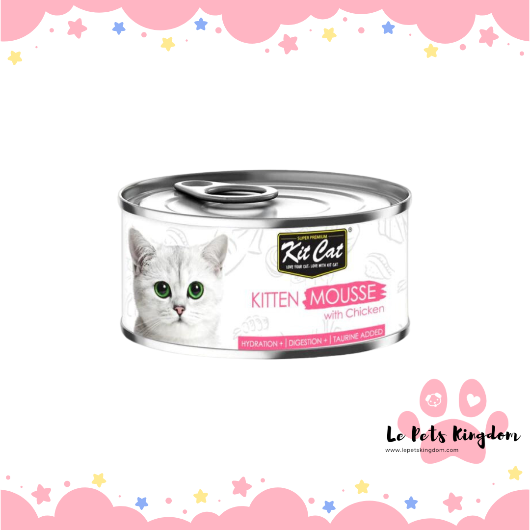 Kit Cat Kitten Mousse With Chicken Toppers Canned Cat Food 80g