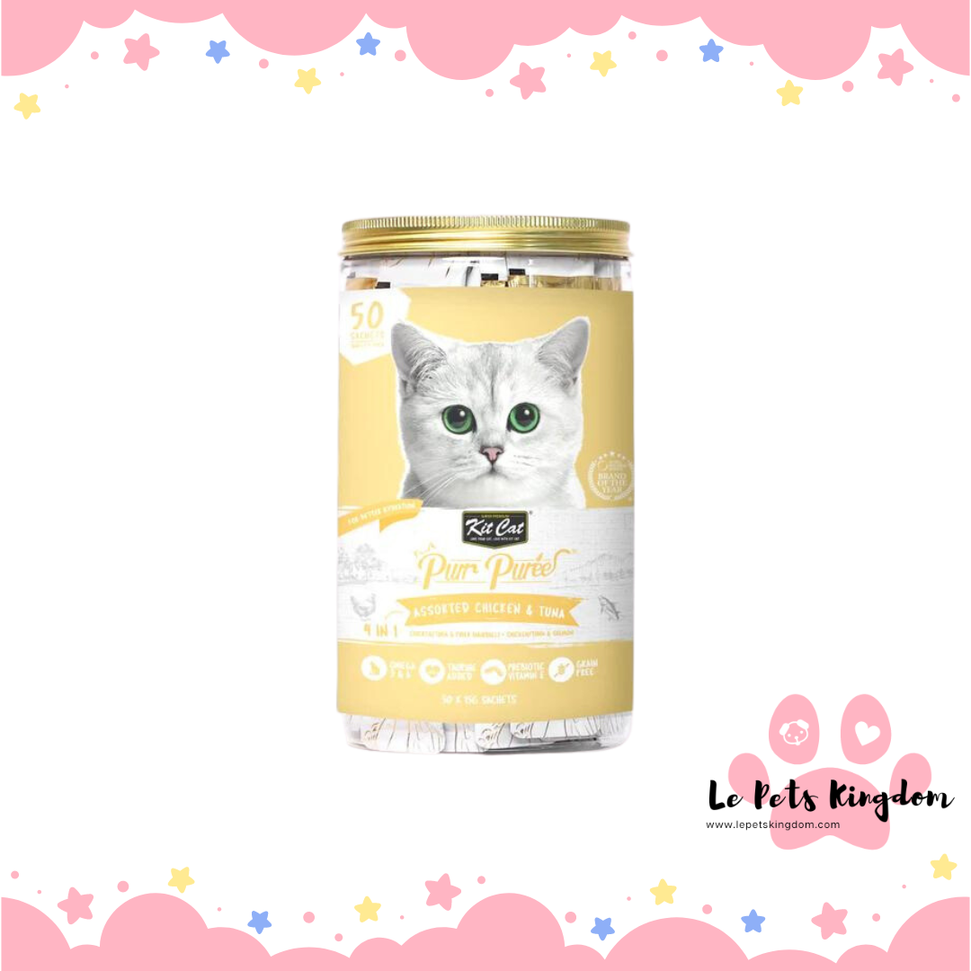 Kit Cat Purr Puree Variety Pack Assorted Chicken & Tuna Grain-Free Liquid Cat Treats 750g