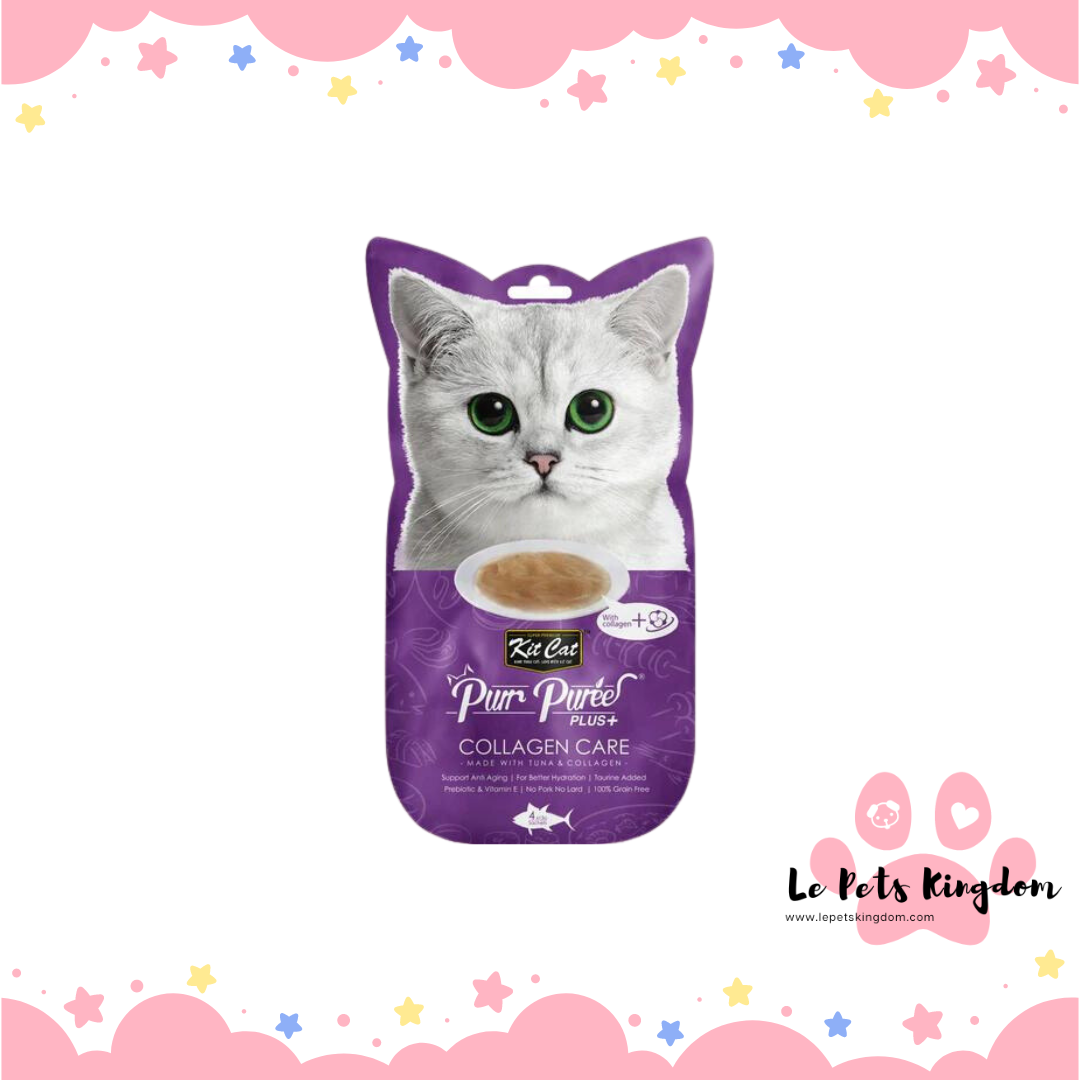 Kit Cat Purr Puree Plus+ Tuna Collagen Care Cat Treats 4x15g