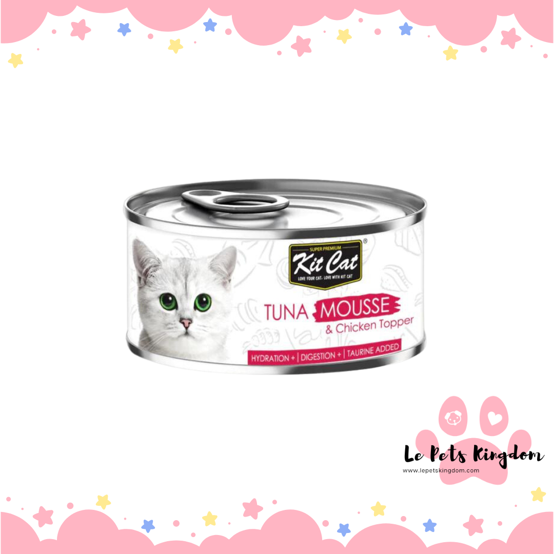 Kit Cat Tuna Mousse & Chicken Toppers Canned Cat Food 80g