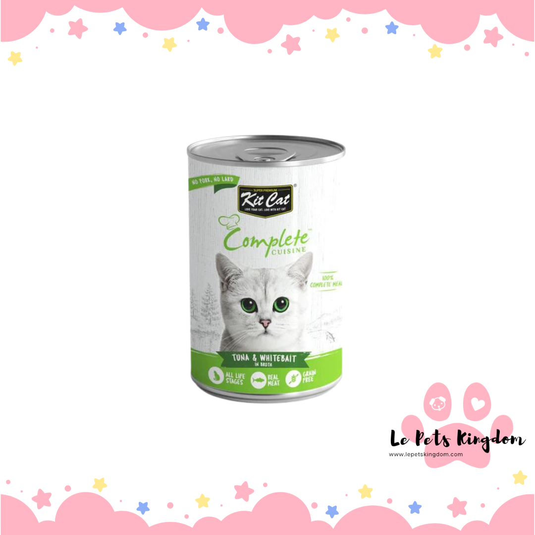 Kit Cat Complete Cuisine Tuna & Whitebait in Broth Grain-Free Canned Cat Food 150g