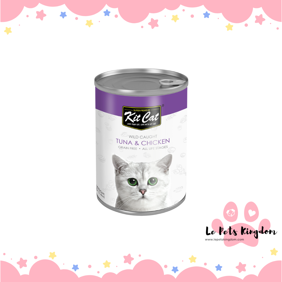 Kit Cat Atlantic Tuna With Tender Chicken Grain-Free Canned Cat Food 400g