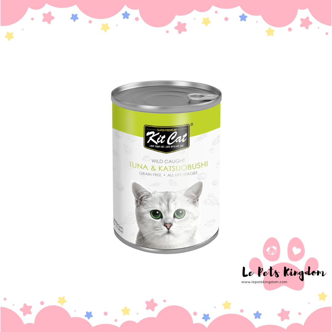 Kit Cat Atlantic Tuna with Katsuobushi Grain-Free Canned Cat Food 400g