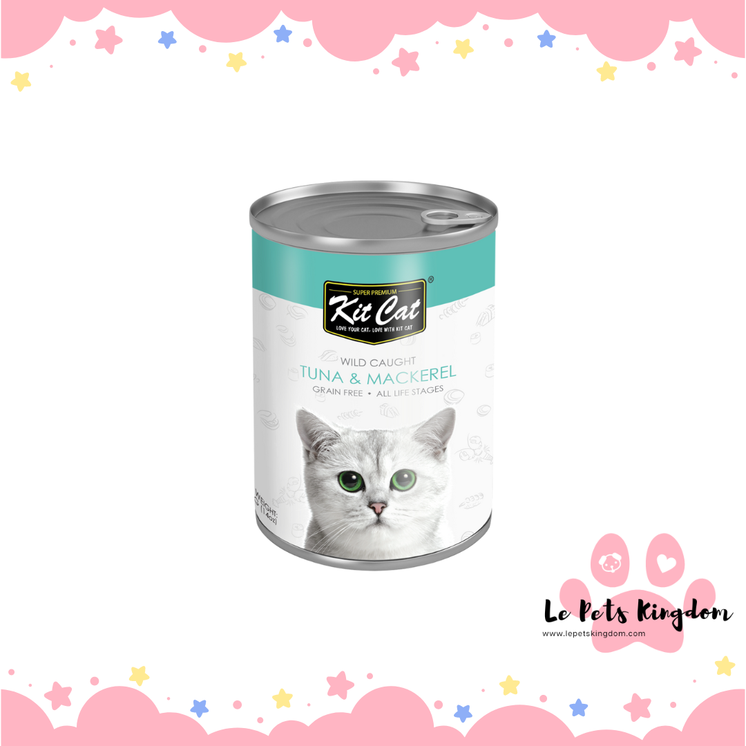 Kit Cat Atlantic Tuna with Mackerel Grain-Free Canned Cat Food 400g