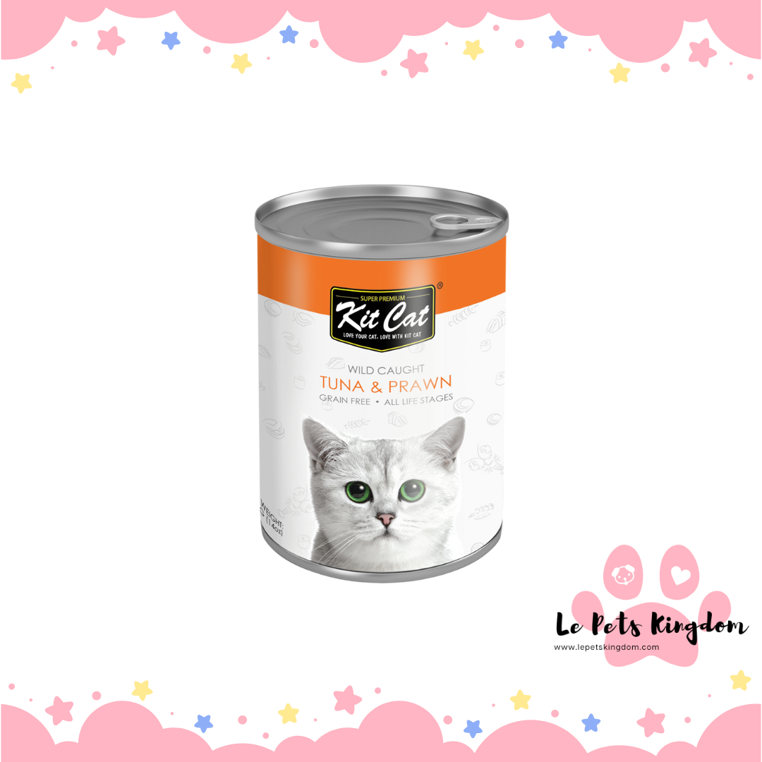 Kit Cat Atlantic Tuna with Prawn Grain-Free Canned Cat Food 400g
