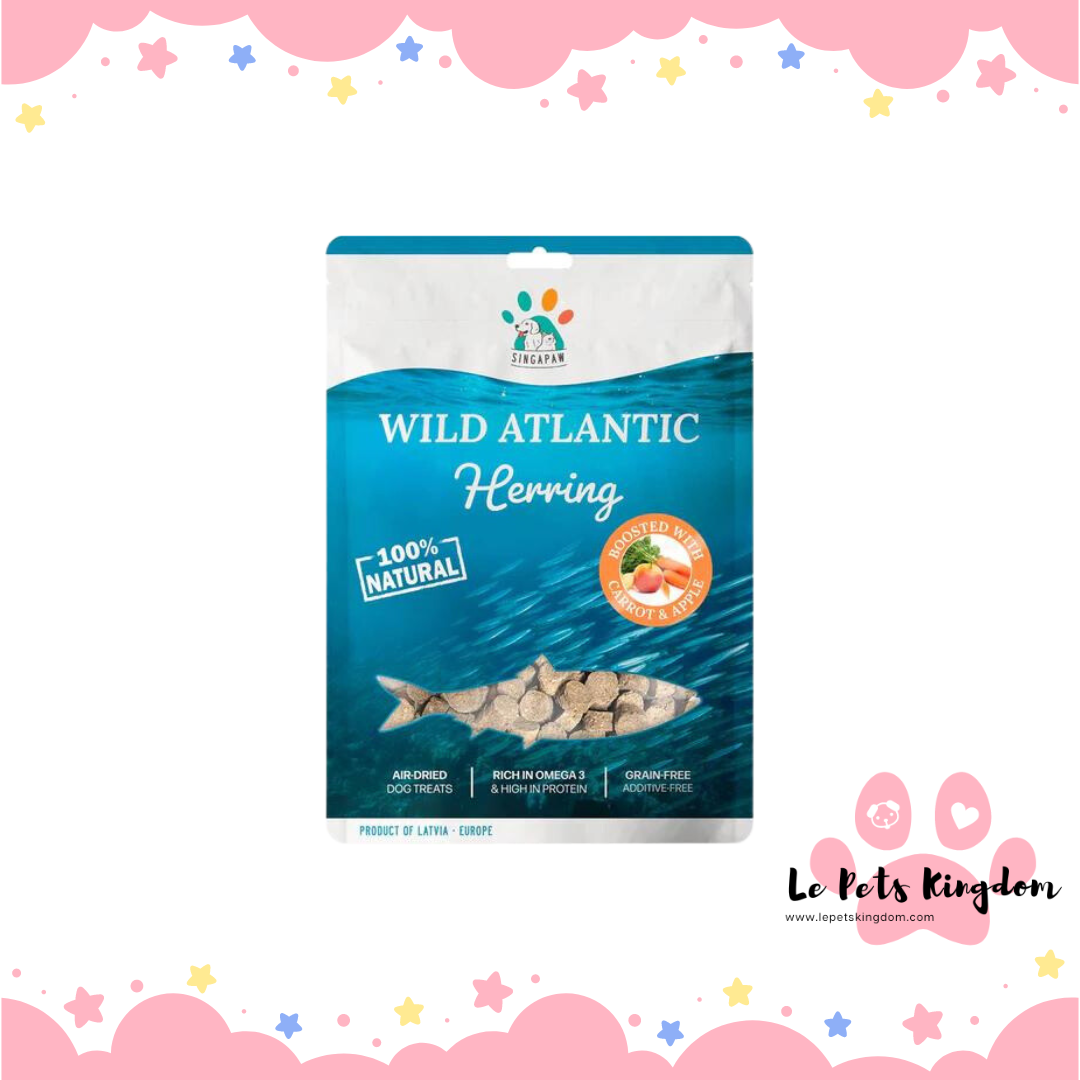 Sing-A-Paw Wild Atlantic Herring With Carrot & Apple Grain-Free Air-Dried Dog Treats 80g
