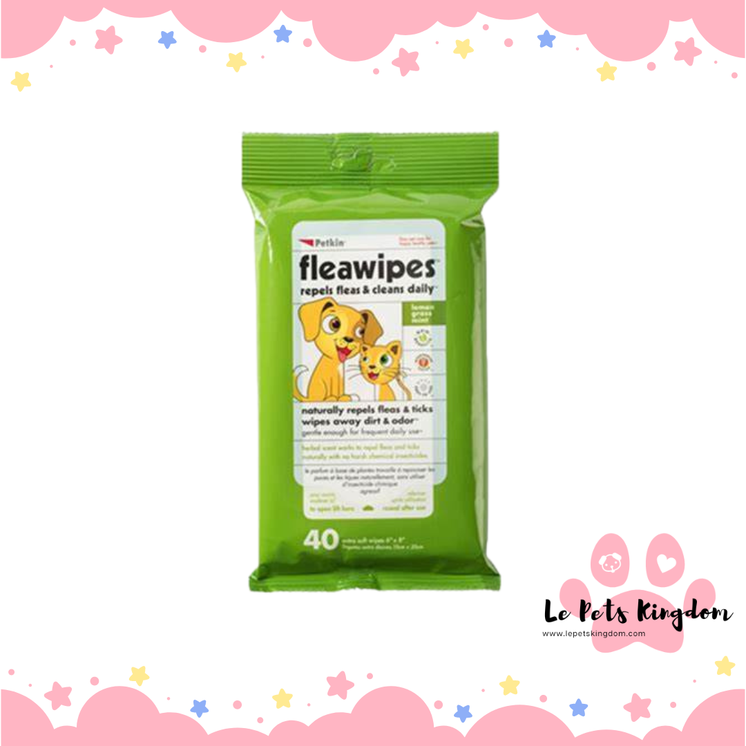 Petkin Flea Wipes For Cats & Dogs 40ct