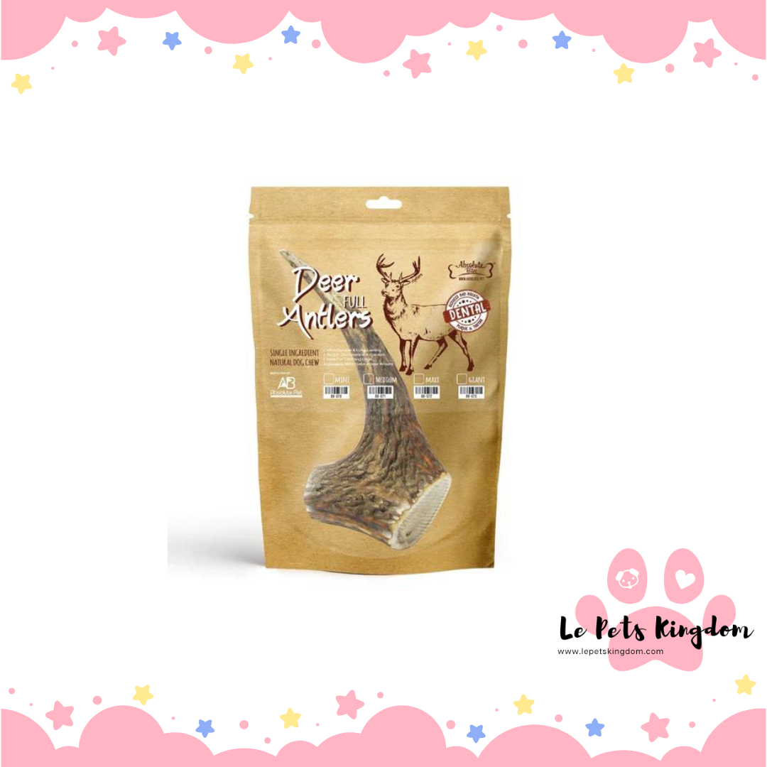 Absolute Bites Whole Deer Antlers Dental Chew