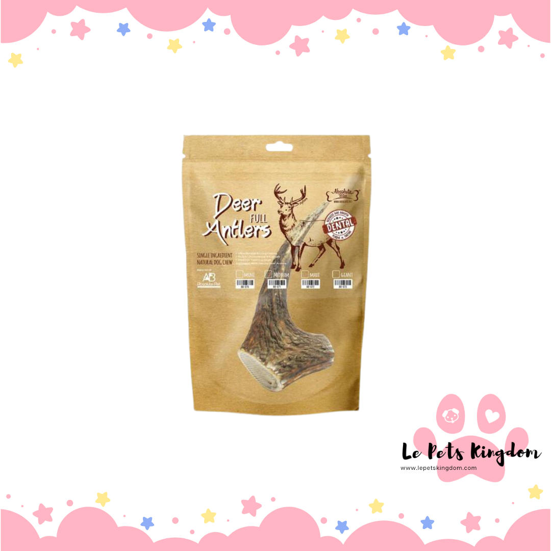 Absolute Bites Whole Deer Antlers Dental Chew