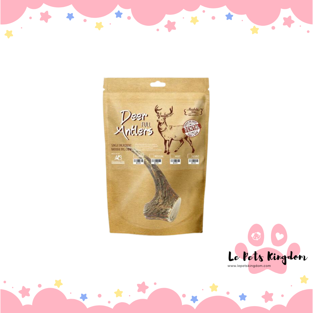 Absolute Bites Whole Deer Antlers Dental Chew