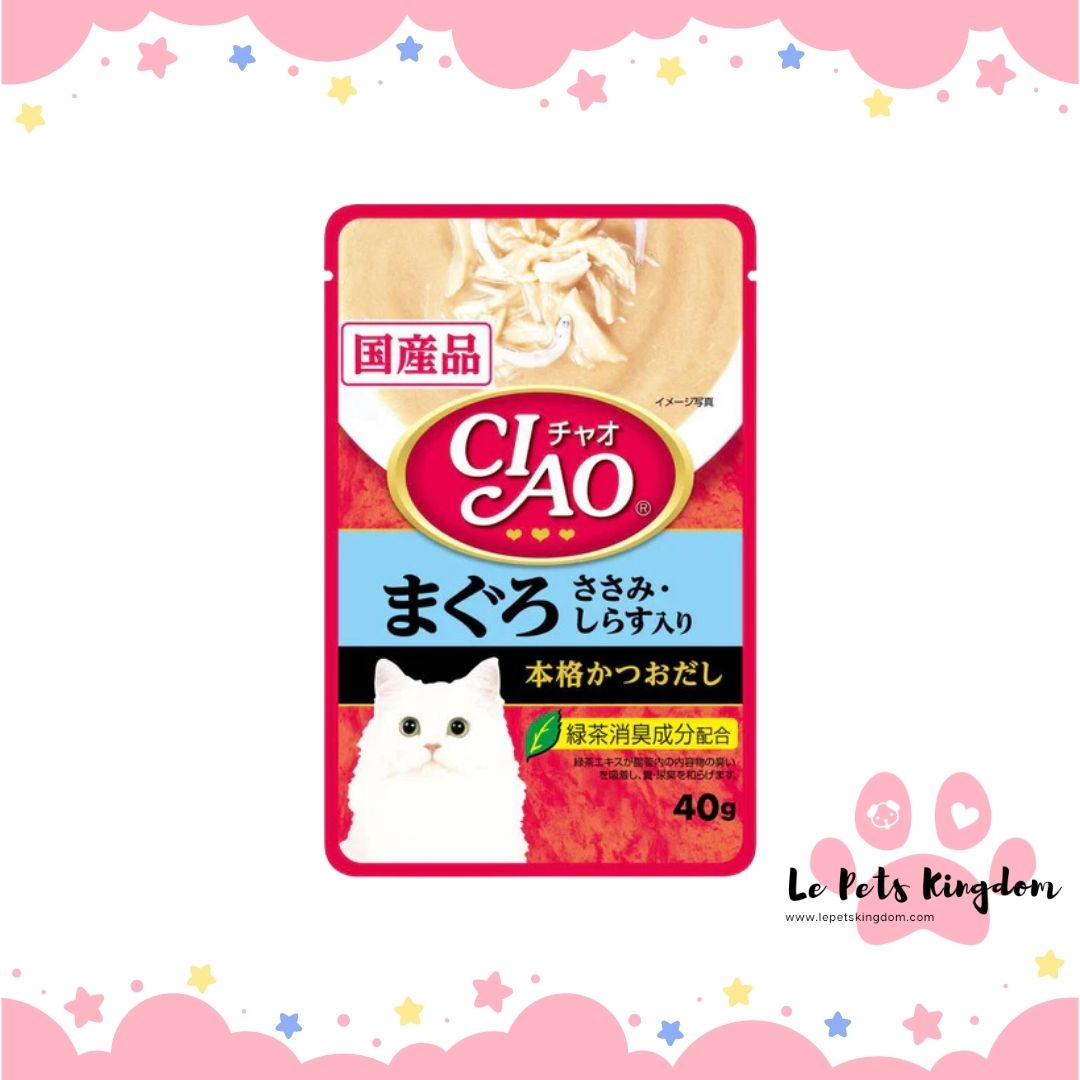 Ciao Creamy Soup Tuna Maguro, Chicken Fillet & Shirasu Pouch Cat Food 40g
