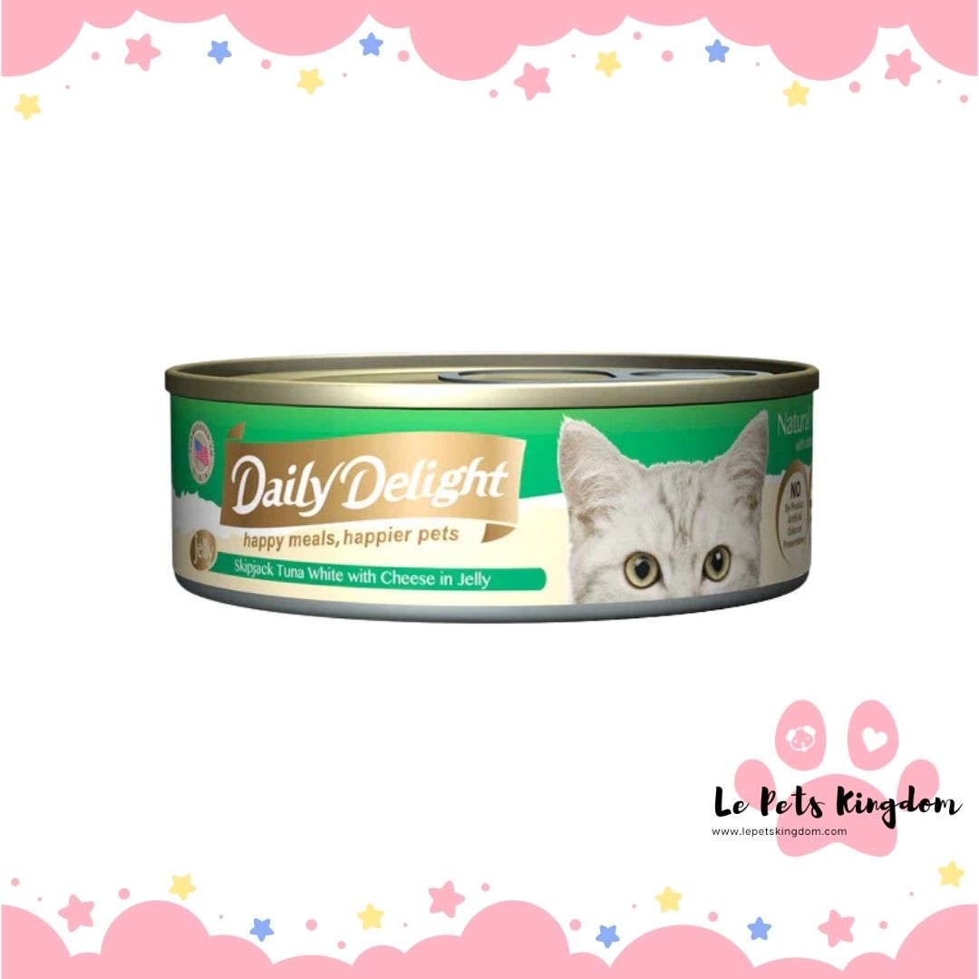 Daily Delight Skipjack Tuna White with Cheese in Jelly Canned Cat Food 80g