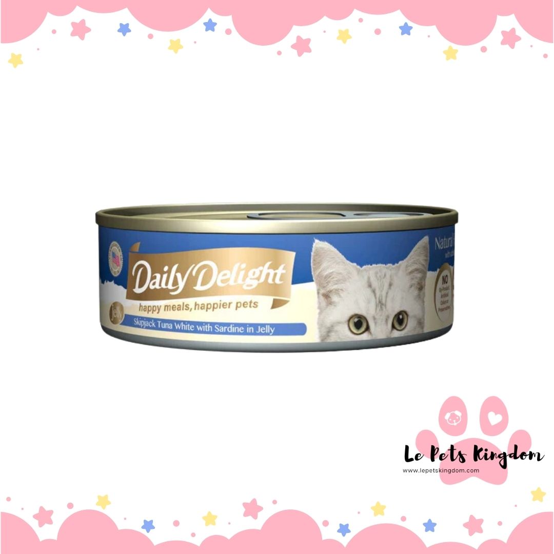 Daily Delight Skipjack Tuna White with Sardine in Jelly Canned Cat Food 80g