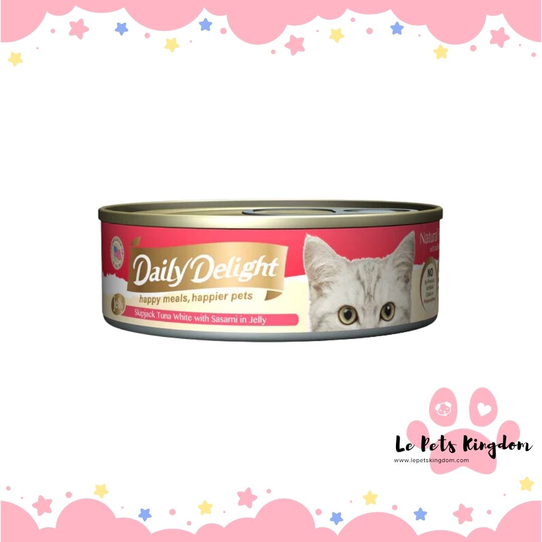 Daily Delight Skipjack Tuna White with Sasami in Jelly Canned Cat Food 80g