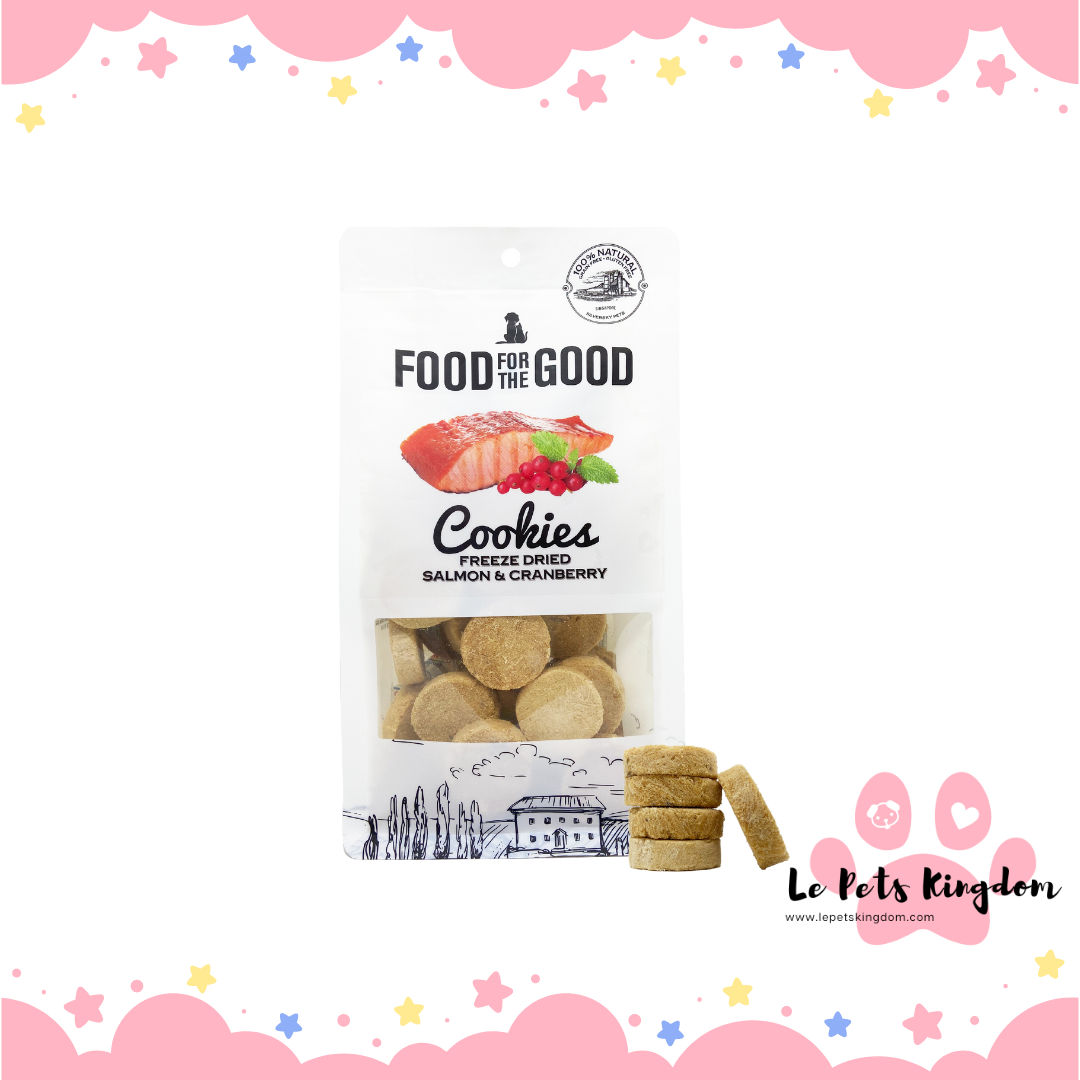 Food For The Good Freeze-Dried Salmon & Cranberry Cookies Cat & Dog Treats 70g