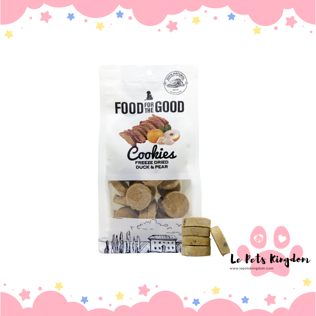 Food For The Good Freeze-Dried Duck & Pear Cookies Cat & Dog Treats 70g
