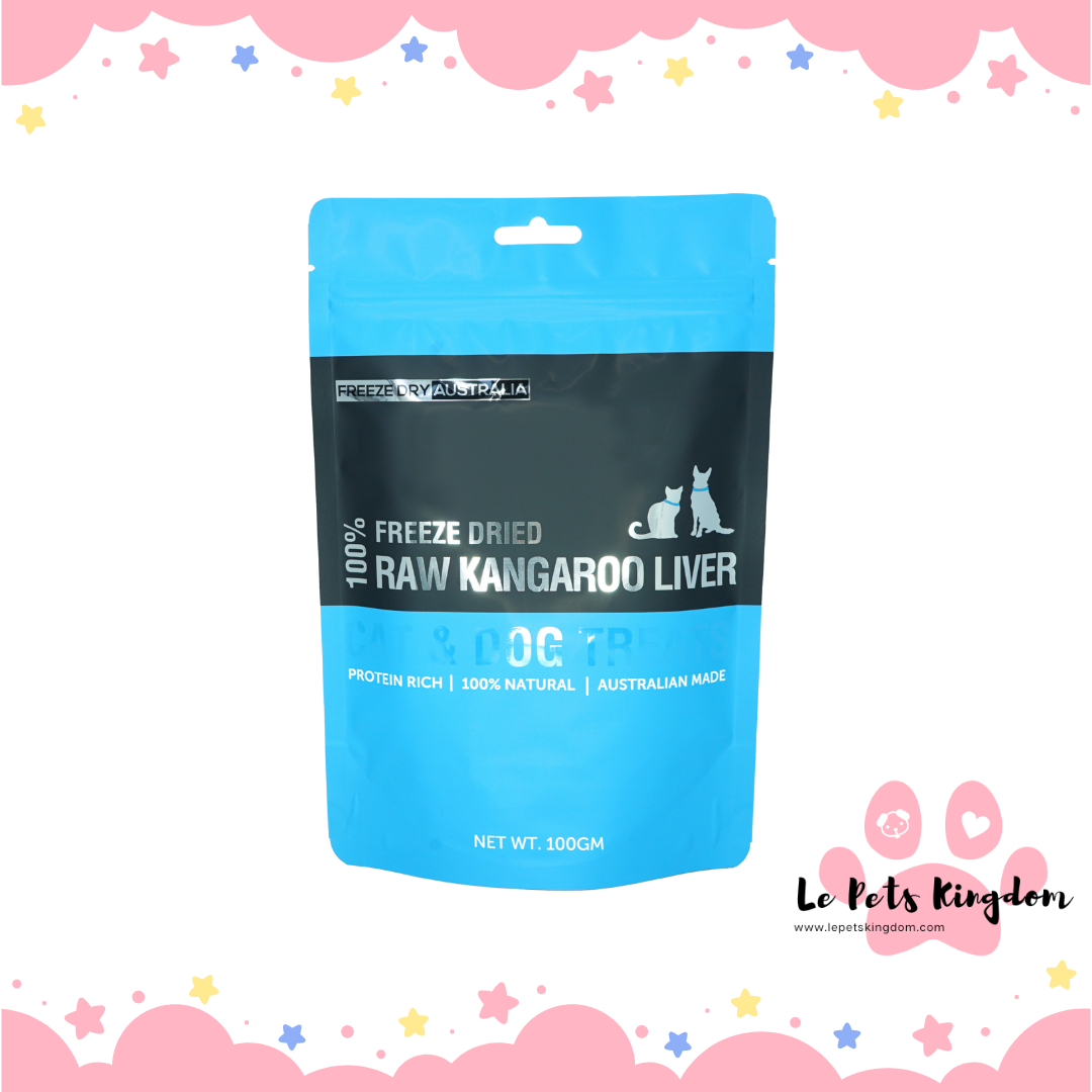 Freeze Dry Australia Freeze Dried Raw Kangaroo Liver Cat & Dog Treats 100g