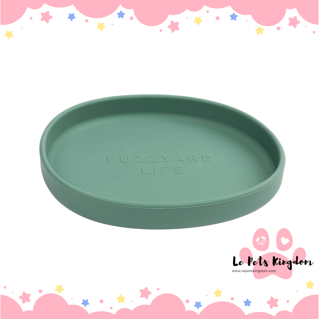 FuzzYard Life Silicone Dish Cat Bowl (Myrtle Green)