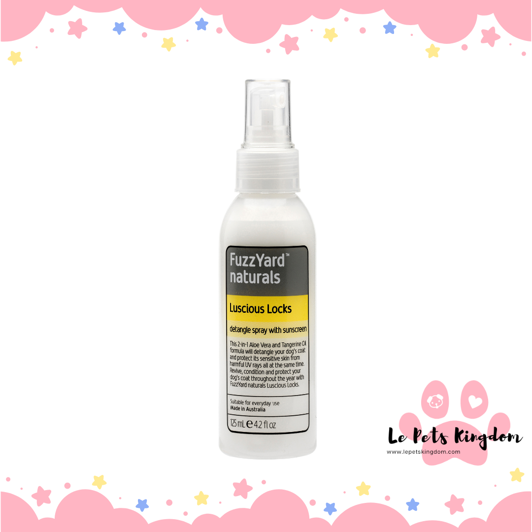 FuzzYard Luscious Locks Detangle Spray With Sunscreen For Dogs 125ml