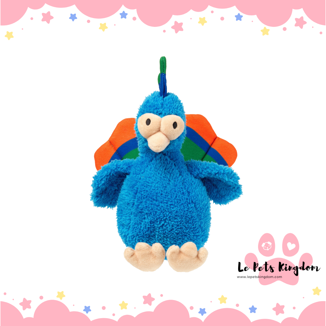 FuzzYard Snowboat Peacock Plush Dog Toy