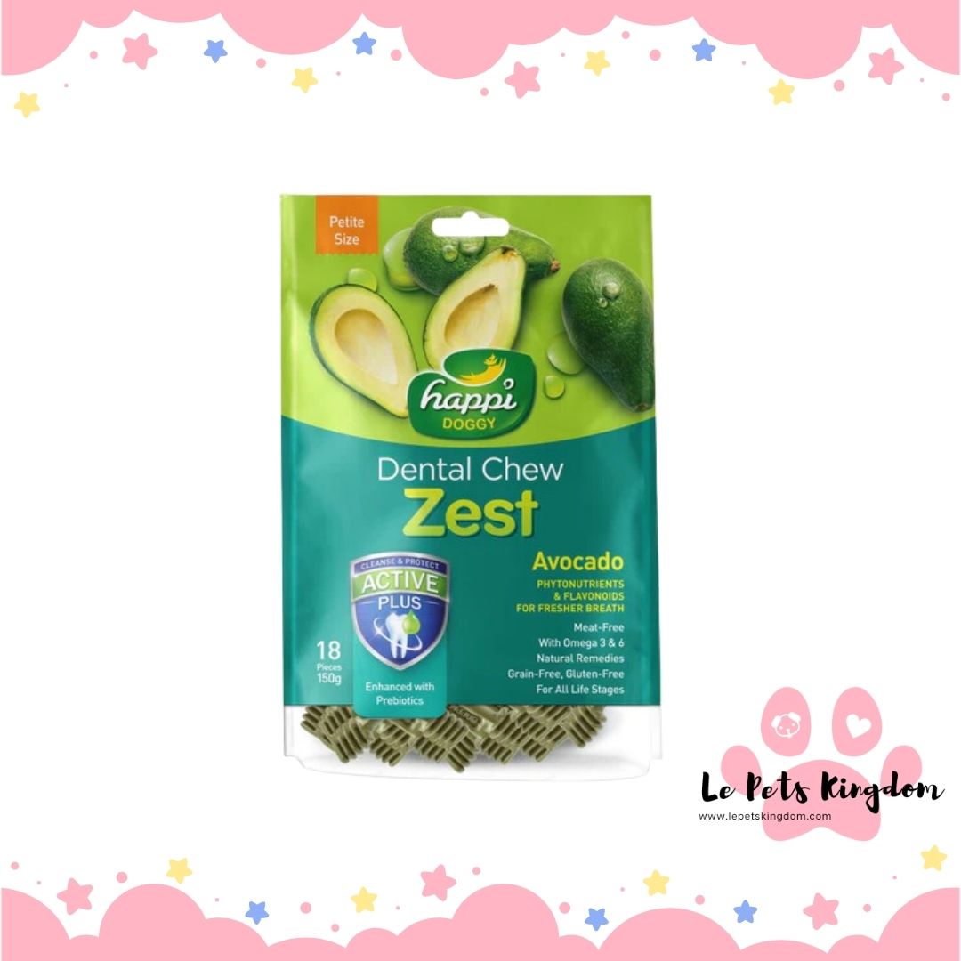 Happi Doggy Zest Petite Avocado Dental Dog Chew 150g