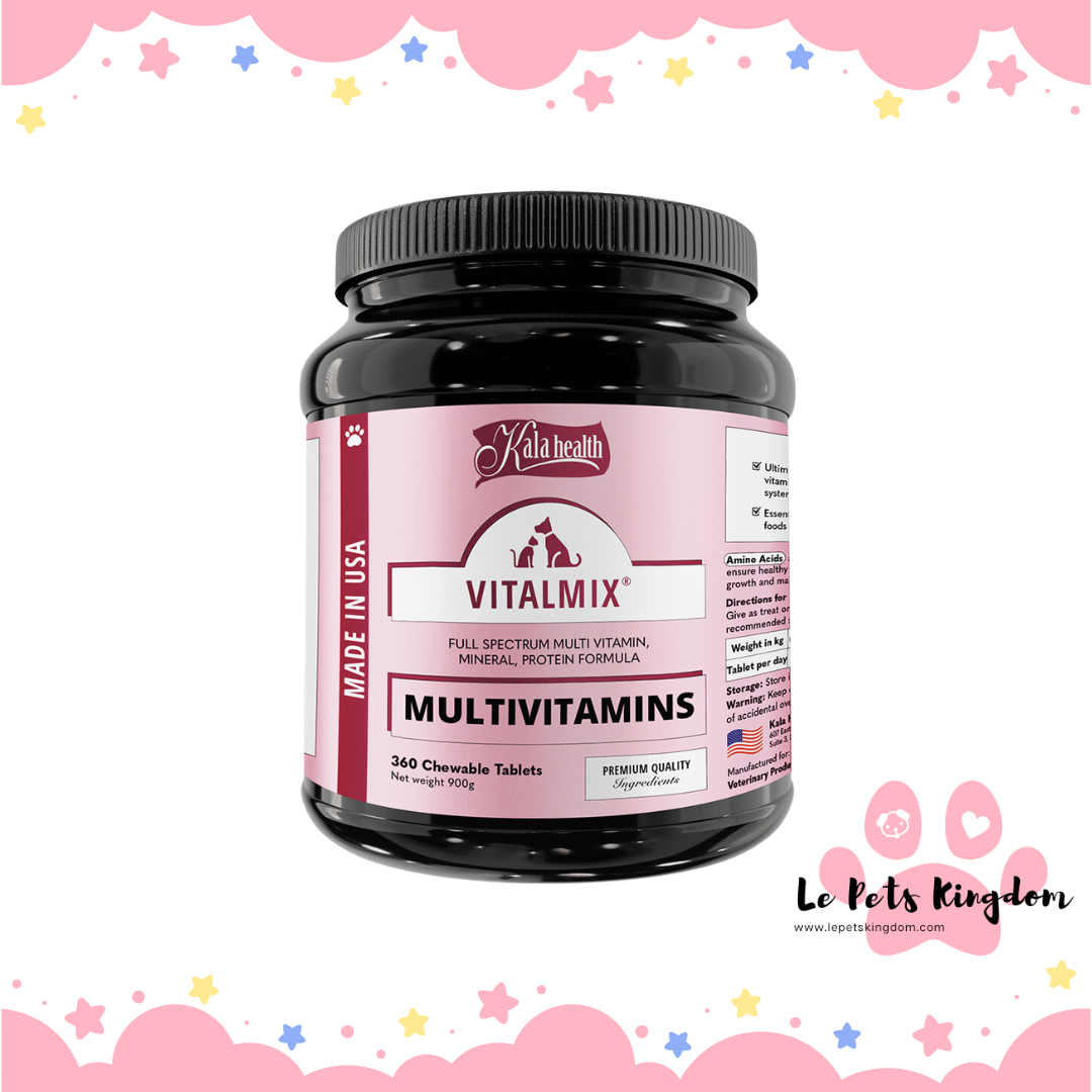 Kala Health Vitalmix Supplement for Dogs Cats Multi Vitamins 45 Chewable Tablets