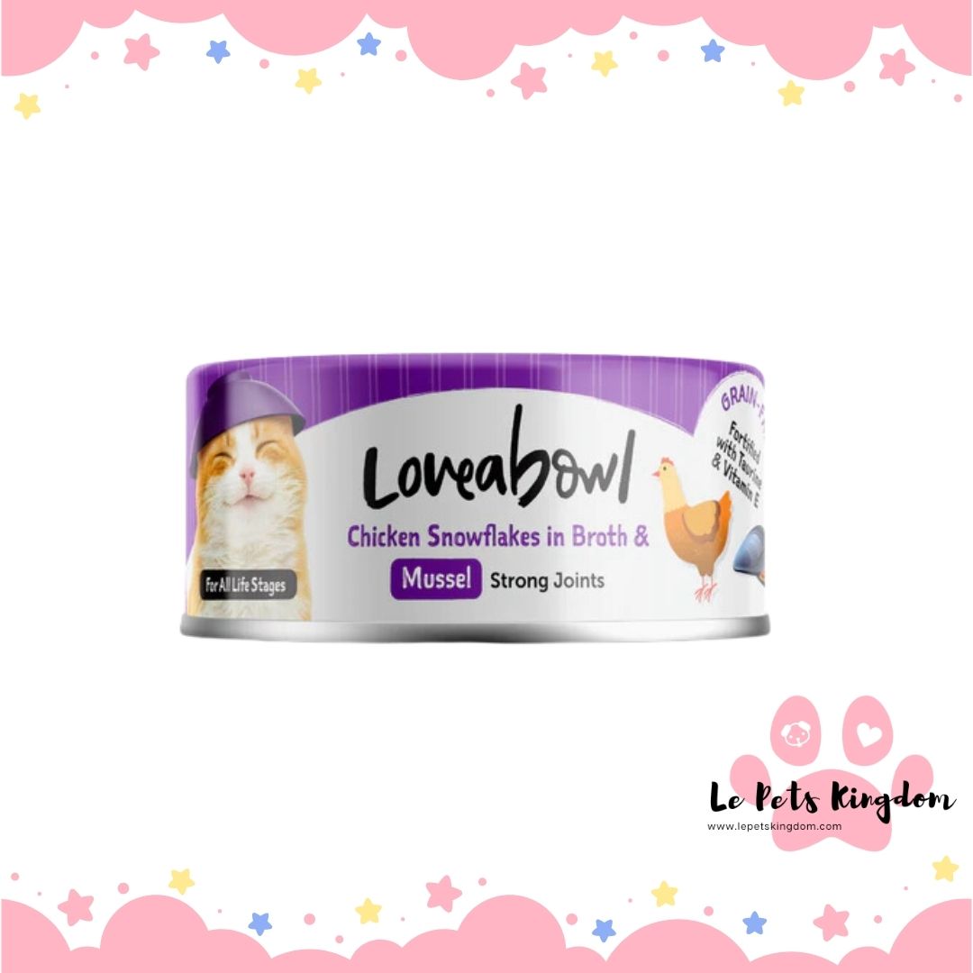 Loveabowl Chicken Snowflakes In Broth With Mussel Canned Cat Food 70g