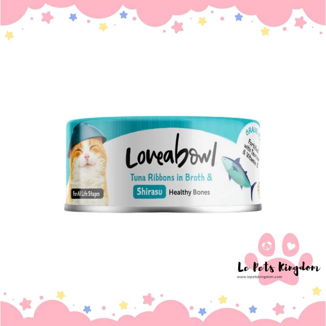 Loveabowl Tuna Ribbons In Broth With Shirasu Canned Cat Food 70g