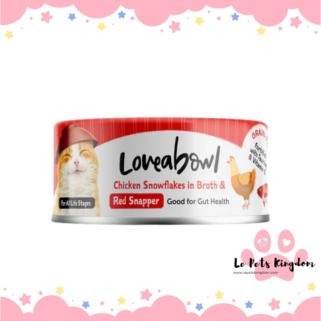 Loveabowl Chicken Snowflakes In Broth With Red Snapper Canned Cat Food 70g