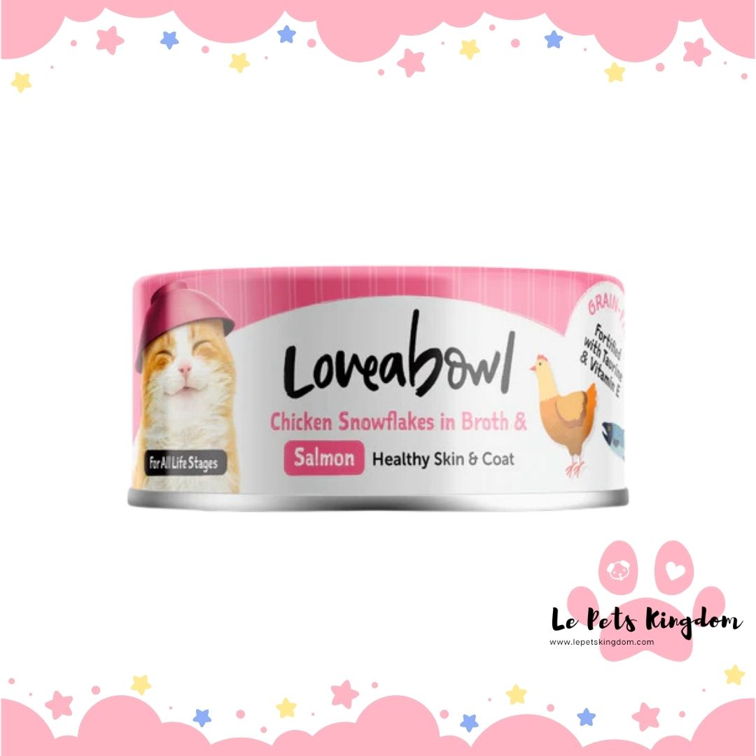 Loveabowl Chicken Snowflakes In Broth With Salmon Canned Cat Food 70g
