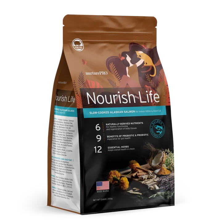 NurturePRO Nourish Life Slow-Cooked Alaskan Salmon Dry Cat Food For All Lifestages