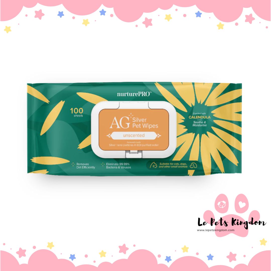 nurturePRO - AG+ Silver Pet Wipes (Unscented)