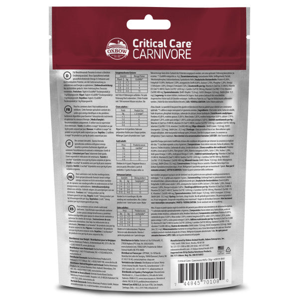 Oxbow Critical Care Carnivore Care Small Animals Recovery Food 70g