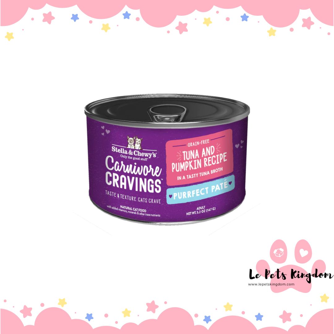 Stella & Chewy's Carnivore Cravings Purrfect Pate Tuna & Pumpkin in Broth Canned Cat Food 5.2oz