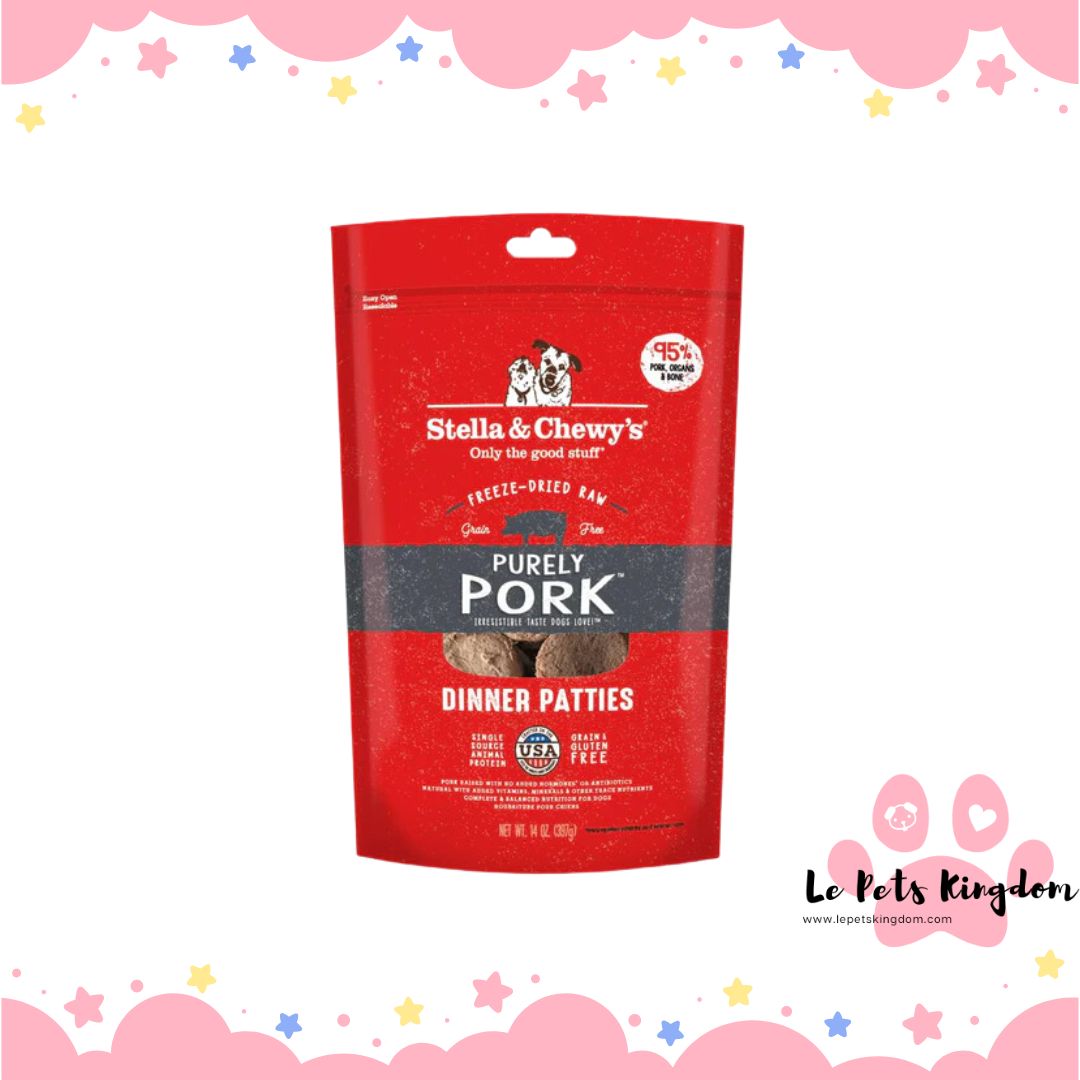 Stella & Chewy’s Purely Pork Dinner Patties Freeze-Dried Raw Dog Food 14oz