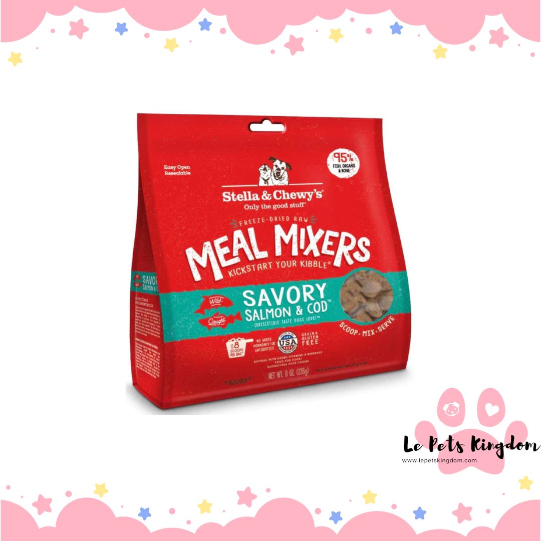 Stella & Chewy’s Savory Salmon & Cod Meal Mixers Grain Free Freeze-Dried Raw Dog Food