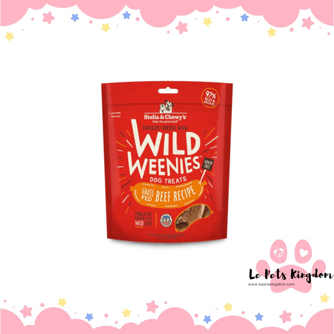 Stella & Chewy’s Wild Weenies Grass-Fed Beef Grain-Free Freeze-Dried Raw Dog Treats 3.25oz